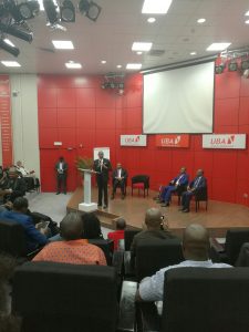 Kennedy Uzoka, GMD/CEO, UBA addressing the journalists in Lagos 