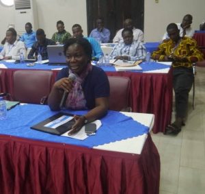 Mrs. Vida Duti, IRC Ghana Country Director addressing the workshop