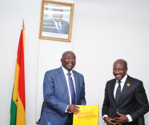 Vice President Dr Mahamudu Bawumia in a pose with MTN Ghana CEO Ebenezer Asante