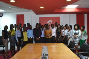 Airtel Ghana’s CEO, Lucy Quist with the Interns
