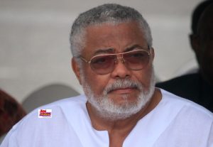Former President Rawlings and the children 