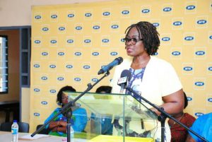 Corporate Services Executive of MTN Ghana, Mrs Cynthia Lumor,