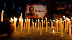 Gauri Lankesh - a vocal critic of the government – was killed last month [Sajjad Hussain/AFP/Getty Images]
